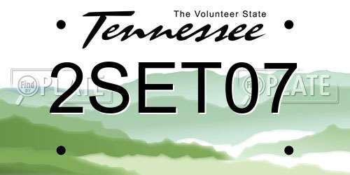 2SET07 Tennessee License Plate
