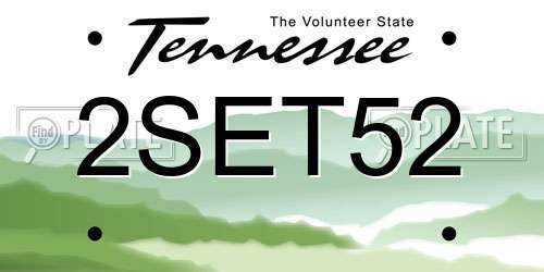 2SET52 Tennessee License Plate