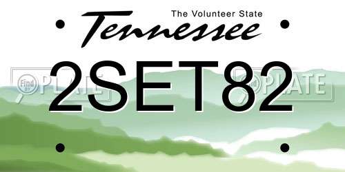 2SET82 Tennessee License Plate