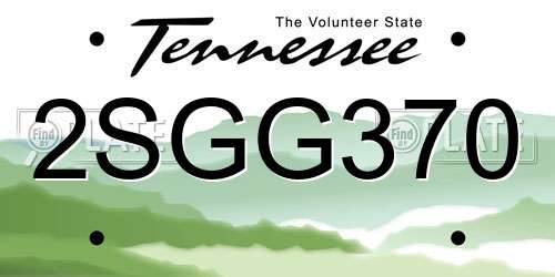 2SGG370 Tennessee License Plate