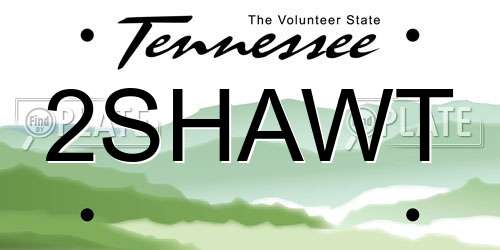 2SHAWT Tennessee License Plate