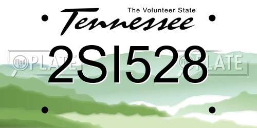 2SI528 Tennessee License Plate