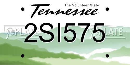 2SI575 Tennessee License Plate