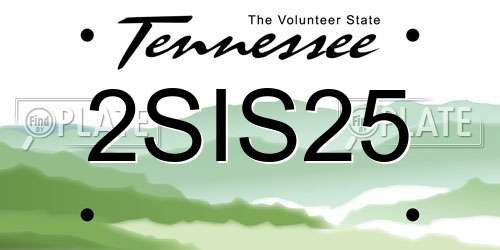 2SIS25 Tennessee License Plate