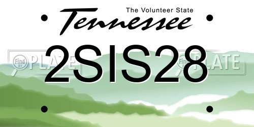 2SIS28 Tennessee License Plate