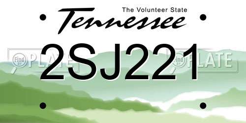 2SJ221 Tennessee License Plate