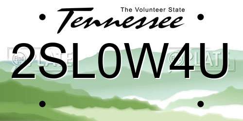 2SL0W4U Tennessee License Plate
