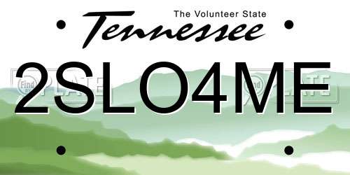 2SLO4ME Tennessee License Plate