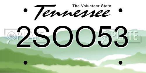 2SOO53 Tennessee License Plate