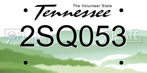 2SQ053 Tennessee License Plate