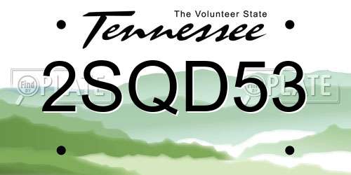 2SQD53 Tennessee License Plate