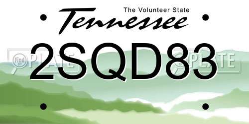 2SQD83 Tennessee License Plate