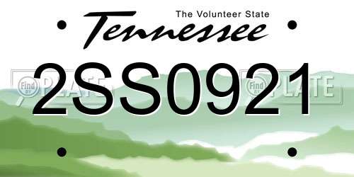 2SS0921 Tennessee License Plate