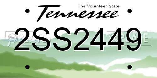2SS2449 Tennessee License Plate