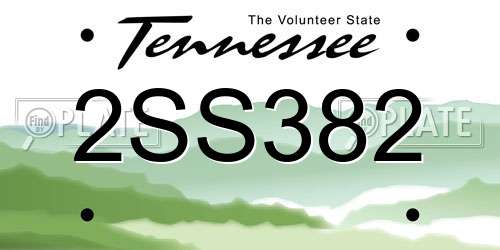 2SS382 Tennessee License Plate