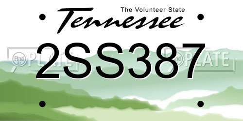 2SS387 Tennessee License Plate