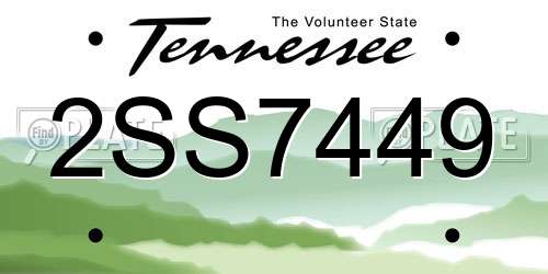 2SS7449 Tennessee License Plate
