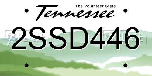 2SSD446 Tennessee License Plate