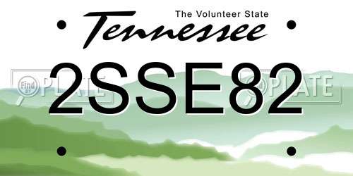 2SSE82 Tennessee License Plate