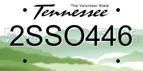 2SSO446 Tennessee License Plate