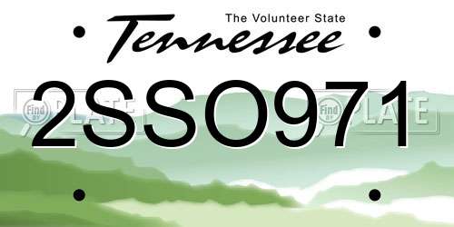 2SSO971 Tennessee License Plate