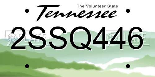 2SSQ446 Tennessee License Plate