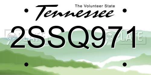 2SSQ971 Tennessee License Plate