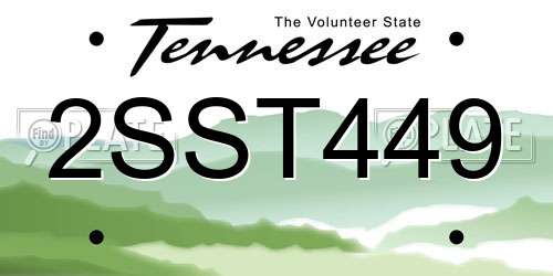 2SST449 Tennessee License Plate