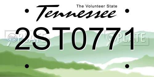 2ST0771 Tennessee License Plate