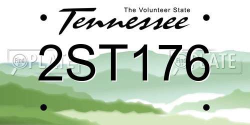 2ST176 Tennessee License Plate