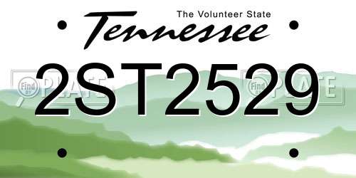 2ST2529 Tennessee License Plate