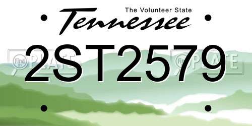 2ST2579 Tennessee License Plate