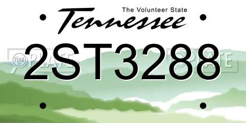 2ST3288 Tennessee License Plate