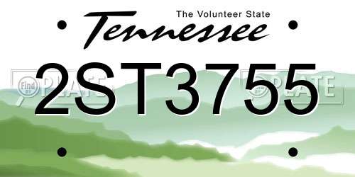 2ST3755 Tennessee License Plate