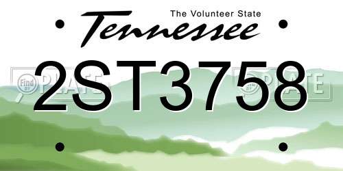 2ST3758 Tennessee License Plate