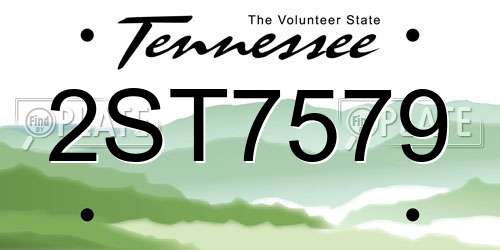 2ST7579 Tennessee License Plate
