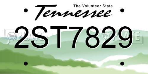 2ST7829 Tennessee License Plate