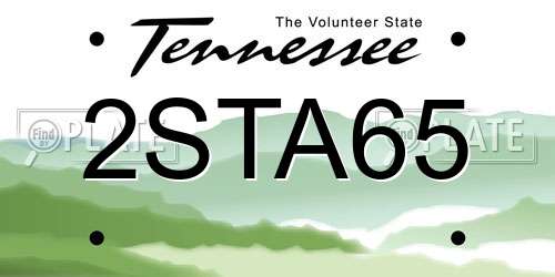 2STA65 Tennessee License Plate