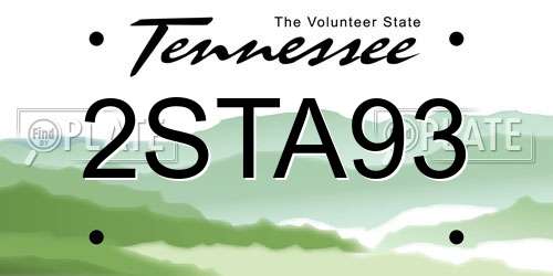2STA93 Tennessee License Plate