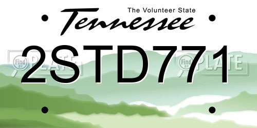2STD771 Tennessee License Plate