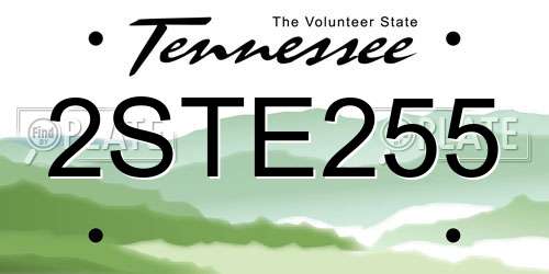 2STE255 Tennessee License Plate