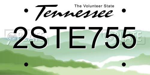 2STE755 Tennessee License Plate