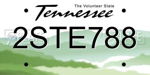 2STE788 Tennessee License Plate