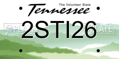 2STI26 Tennessee License Plate
