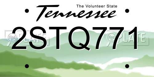 2STQ771 Tennessee License Plate