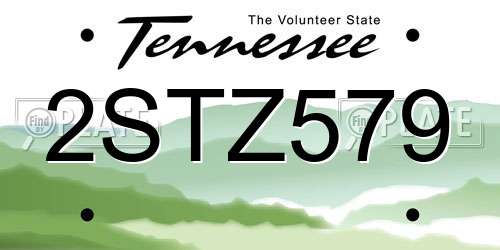 2STZ579 Tennessee License Plate