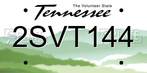 2SVT144 Tennessee License Plate