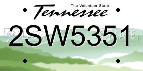 2SW5351 Tennessee License Plate