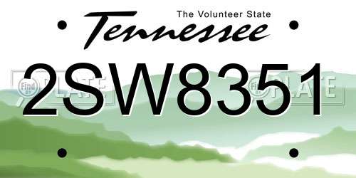 2SW8351 Tennessee License Plate