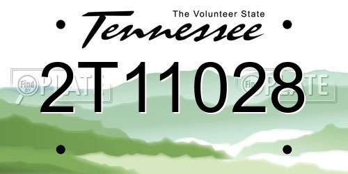 2T11028 Tennessee License Plate